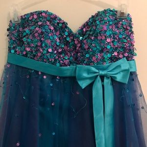 PromGirl Brand Blue & Purple Formal Dress
